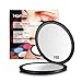 HAMSWAN Compact Makeup Mirror, 10X Magnifying Mirror, Small Round Mirror, Portable Pocket Mirror with 1X 10X Magnifying, Hand Held Cosmetic Mirror (Black)