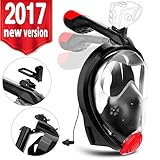 Snorkel Mask 3.0 - COVACURE 2017 Full Face 180 Panoramic Breathe Easily Anti-Leak Anti-Fog Foldable Snorkeling Mask < Detachable GoPro Mount >