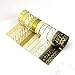 Bright Colorful Washi Masking Tape Collection (Set of 12 Rolls) Cool and Vibraaant Decorative, Stars, Dots, Stripes, Solid Designs, Silver, Golden, and Black Japanese Paper Tape