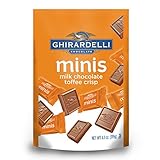 Ghirardelli Milk Chocolate Toffee Crisp Mini Squares Pouch, 4.1 Ounce