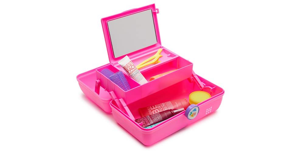 Caboodles Miami beat - on-the-go girl cosmetic organizer, Neon Pink Base With/ Lavender Handle: Beauty