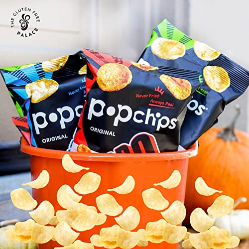 Pop Chips Variety Pack 30 Pack Snack Box 12 BBQ, 12 Sea Salt, and 6 Sour Cream Potato Chips