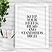 Keep Your Heels, Head and Standards High - Coco Chanel Inspirational Print Home Decor Typography Poster Black and White Wall Art