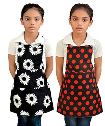 Switchon Waterproof Kids Multi Purpose Cooking Painting and School Apron with Front Pocket Pack of 2 Apron