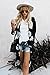 Yonala Women's Summer Floral Print Chiffon Beachwear Top Cover up Kimono Cardigan