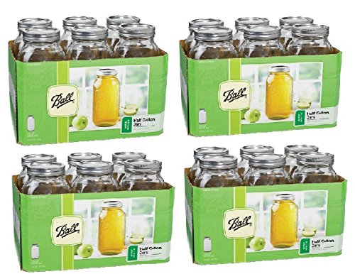 Ball Wide Mouth 1/2 Gal. Glass Jars 6 Pack | Includes lids with bands (PACK OF 4)