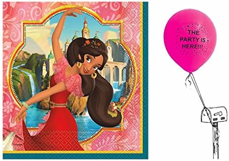 Disney Elena Of Avalor 48 Lunch Napkins With The Party Is Here Latex Balloon