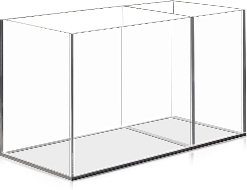 Uquelic Acrylic Pen Holder 2 Compartments Clear Desk Tidy Organizer