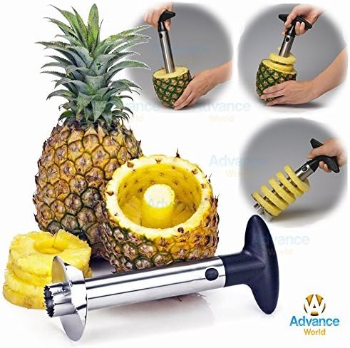 Advance Wrold NEW 3 in 1 Stainless Steel Easy Kitchen Tool Fruit Pineapple Corer Slicer Cutter Peeler
