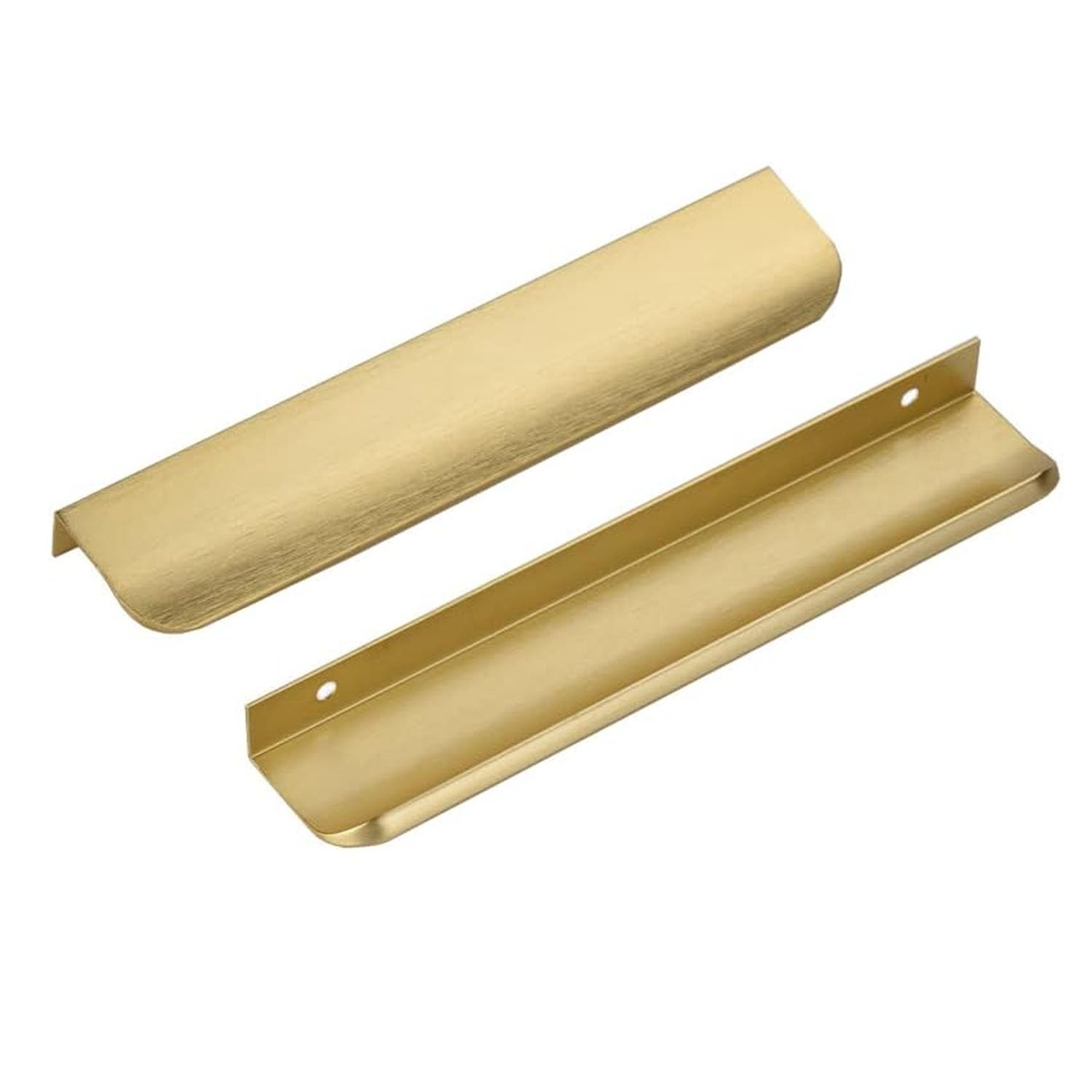 Ndjiloik Pack of 10 Hidden Door Handles, Cabinet Handles, Furniture Handles, Aluminium Alloy for Wardrobe, Door, Drawers, Gold, Total Length 200 mm
