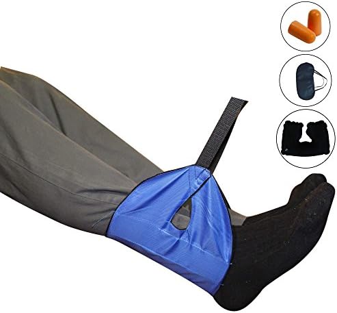 Foot Rest Bundle, Portable Travel Footrest, Flight Carry-on, Foot Rest For Office, Feet Rest, Foot Hammock(Blue)