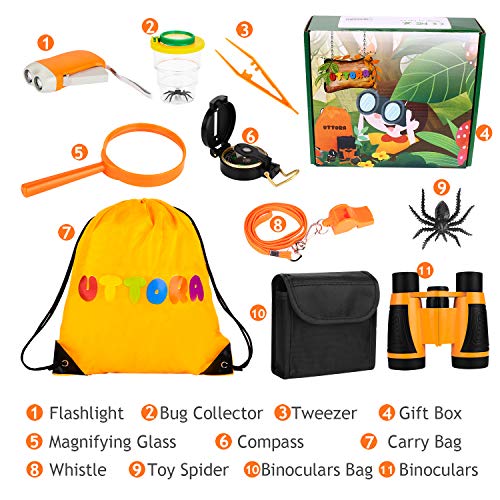 Adventure Kidz - Outdoor Exploration Kit, Children’s Toy Binoculars, Flashlight, Compass, Whistle, Magnifying Glass, Backpack. Great Kids Gift Set for Camping, Hiking, Educational and Pretend Play - Thumbnail 4