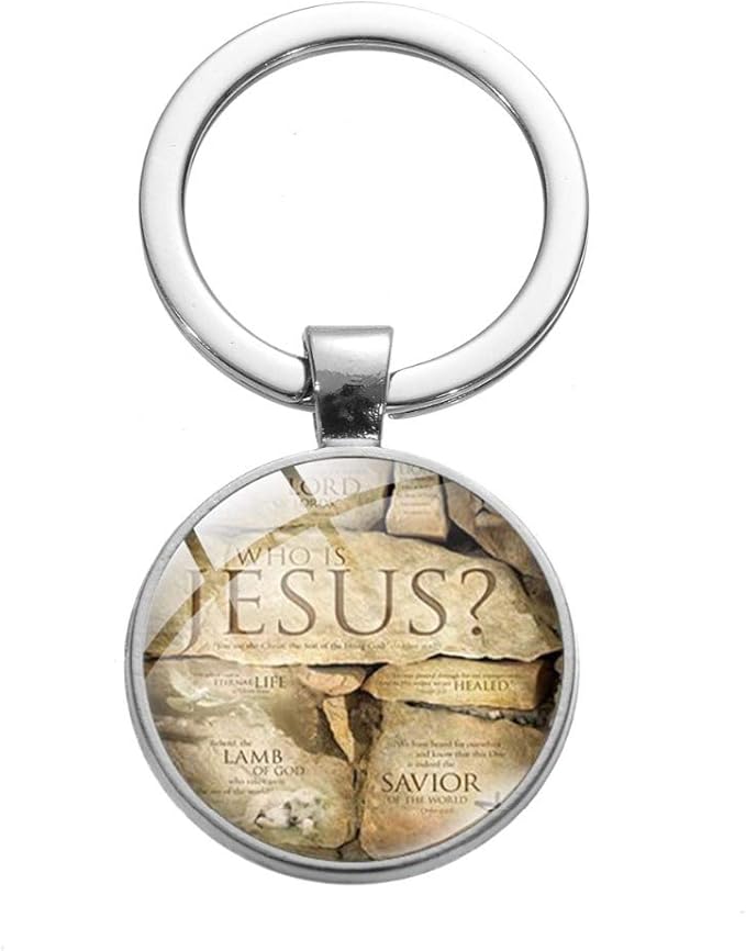 Religious Belief God Jesus Portrait Keychain Art Photo Glass Cabochon