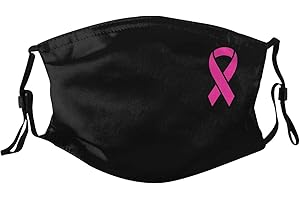 ENBBHZU Breast Cancer Awareness Face Mask with 2 Filters Breathable Adjustable Pink Ribbon Balaclavas for Women Men