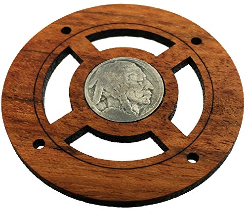 "Buffalo Nickel" (Front Side) Vintage Coin Sound Hole Cover for Cigar Box Guitars