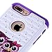 iPhone 7 Plus Case, SGM Hybrid Gel Rhinestone Bling Armor Defender Case For Apple iPhone 7 Plus (Purple (Owl))