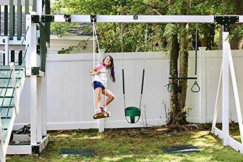 Swurfer Swingset Conversion Bracket - No Tree, No Problem, Convert Your Swingset into a Swurfset, Heavy Duty Horse Glider Bracket for Swing Set Attachment (Brown) (Brown)