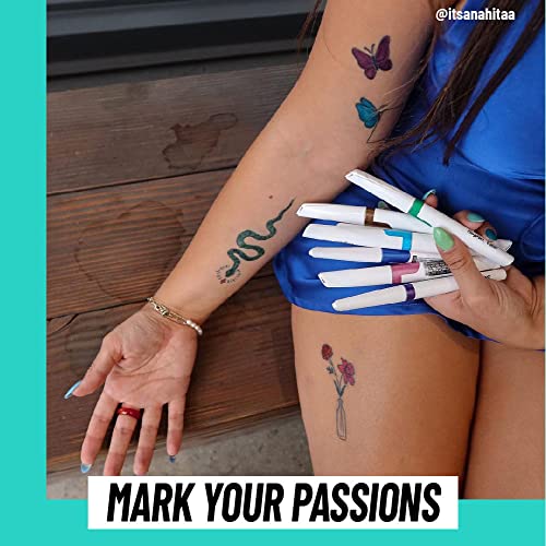 BIC BodyMark Temporary Tattoo Markers for Skin, Precision Series, Fine