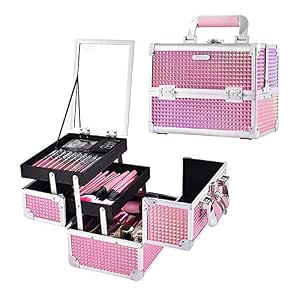 Amazon.com: Joligrace - Estuche de práctica desplegable de maquillaje y  cosméticos de viajes organizador de maquillaje con espejo : Belleza y  Cuidado Personal