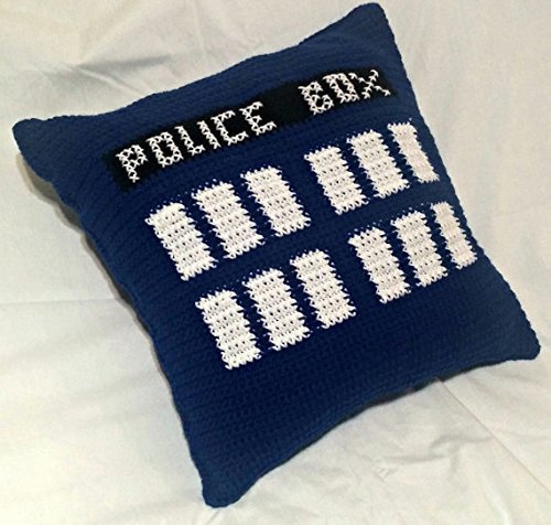 Amazon Com Dr Who Tardis Crochet Pillow By Shay S Crochet