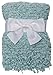Chanasya Super Soft Beautiful Elegant Decorative Woven Popcorn Texture Couch Bed Baby Blue Teal Throw Blanket with Ball Fringe- Light Baby Blue
