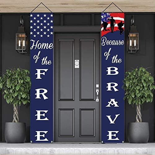 American Flag Patriotic Soldier Porch Signal Banners,Patriotic Ornament for Memorial Day-4th of July Decor Hanging,Independence Day Veterans Day Labor Day Hanging Banner for Yard Indoor Out of doors