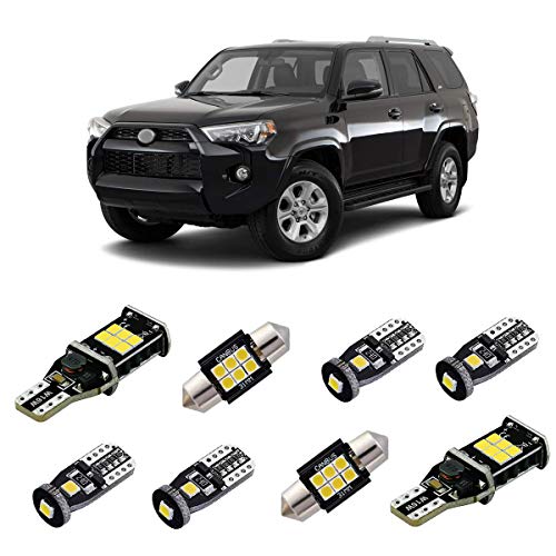 iBrightstar Super Bright Canbus LED Bulbs Package Kit fit for Toyota 4Runner 2006-2019 Interior Lights + License Plate Lights + Cargo Lights + Back Up Reverse Lights, Xenon White