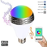 Miric Smart Bulb Music Color Bulb Changing LED Light with Bluetooth 4.0 Speaker,RGB Multicolor,Music Audio,Time on/off,Free Smartphone APP for Home and Stage