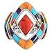 925 Sterling Silver Ring with Genuine Turquoise and Semiprecious Gemstones Sizes 6 to 11 (9)