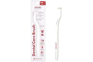 JAYU PET Dental Care Brush (Firm Bristles) 1ea - Resilient Dog Toothbrush, Cat Toothbrush for Tartar & Plaque Removal, Horizontal Head and S-Curved Body