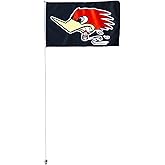 JLP 6-ft Tall 1/4 In Pole 19x12 In Flag Whip Go-Kart Off-Road Out Door Sports 4X4 Glamis Sand Dunes Whip PWC-ATV-UTV-SXS Side By Side Motorcycle 12x19 in Safety High visibility and wind resistance Wood Pecker Flag