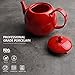 Sweese Porcelain Teapot, 40 Ounce Tea Pot - Large Enough for 5 Cups, Red