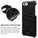 iPhone 7 Case, Benuo [Card Slot Vintage Series] [Genuine Leather] Soft Leather Case [2 Card Slots], Ultra Slim Leather Case Back Cover for Regular iPhone 7 / Special Edition (Stylish Black)