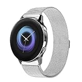 GOSETH Compatible Samsung Galaxy Watch Active (40mm) Bands, Magnetic Milanese Loop Stainless Steel Band Replacement Accessories for Samsung Galaxy Watch Active (Silver)
