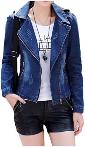 Vska Womens Fashion Zipper Spring/Fall Autumn Blazer Skinny Jean Coat