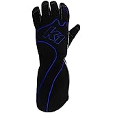 K1 Race Gear RS1 Reverse Stitch Kart Racing Gloves (Blue/Black, Medium)
