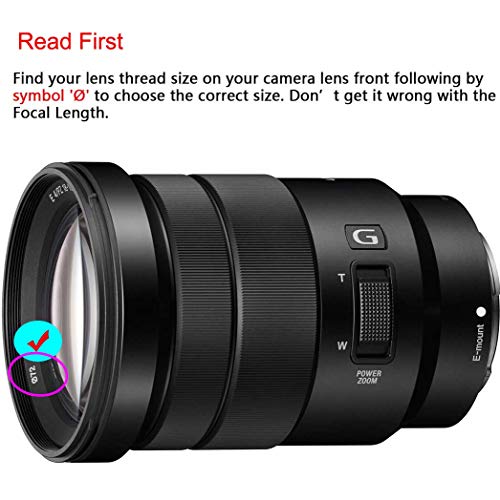 72mm Snap-on Lens Cap Cover with Strap for Sony E PZ 18-105mm F4 G OSS Lens for Sony Alpha a6500 a6400 a6300 a6000 a5100 a5000 Digital Camera,ULBTER Center Pinch Lens Cap & Lens Cover Keeper 2 Pack
