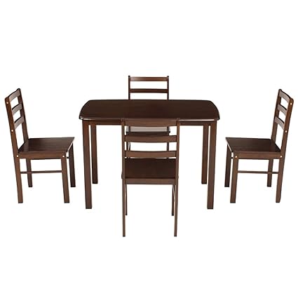 Woodness 28042 4 Seater Dining Table Set (Matte Finish, Wenge)
