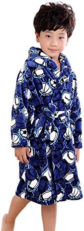 Kids Plush Bathrobe Cute Cartoon Pattern Hooded Thick Warm Pajamas Winter