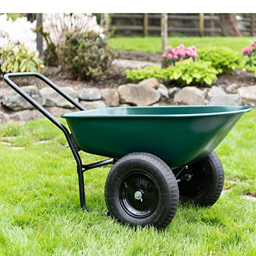 Garden Star 70005 Large Steel Tray Yard Rover Wheelbarrow, Green/Black - Thumbnail 6