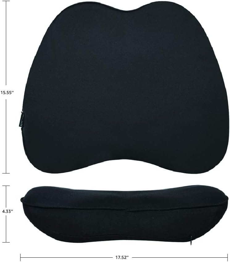 Basics Memory Foam Lumbar Support Pillow - Black: Automotive