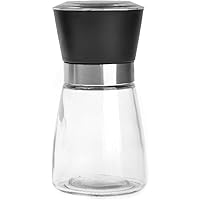 BlueSnail Manual Grips Glass Salt Pepper Grinder Seasoning Bottle (5.1", Black)