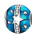 DALARAN Sterling Silver Moon Star Charms for Bracelet Blue Starry Sky S925 Bead Charm