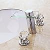 Lovedima Bathroom LED Lighted Waterfall Sink Faucet With Crystal Handles in Chrome