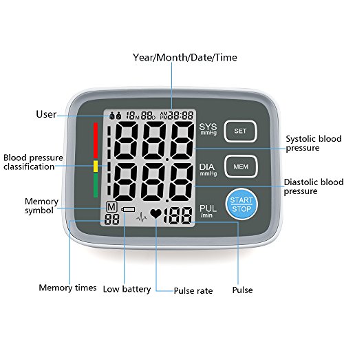 Blood Pressure Monitor, AlphaMed Upper Arm BP Monitor Blood Pressure Cuff with Memory Storage Pulse Diastolic Systolic Measurement and Large Screen Displaying - Thumbnail 2