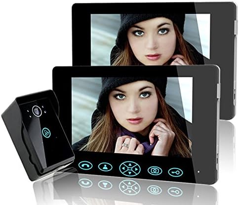 Saful Clear Night Vision 7" Video Intercom Video Door Phone System With 2 Monitor 1 Doorbell Camera Wireless Unlock Hands-free Doorbell Home Security