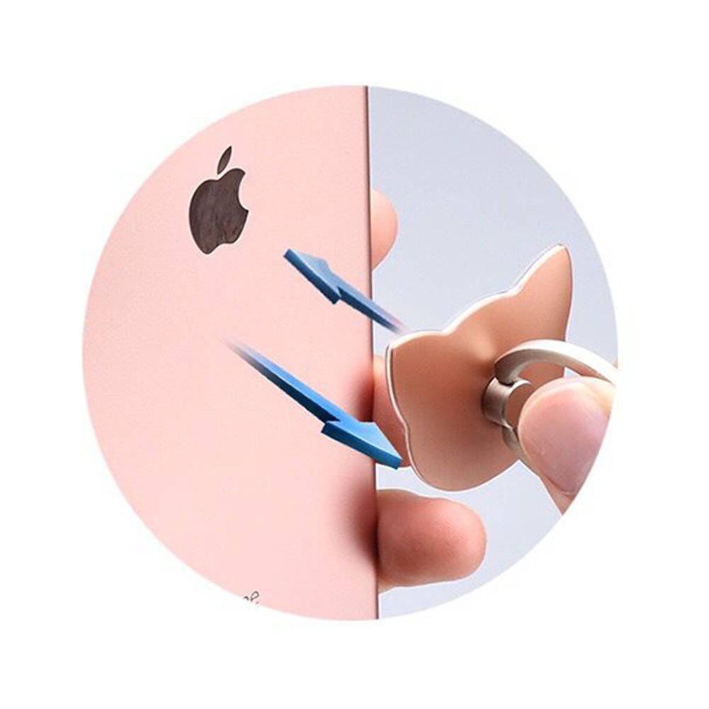 Phone Finger Ring Stand Holder 360° Rotation Universal Cellphone Slacker Stent Phone Bracket for iPhone Smart-phone and Tablets (cat) (Gold)