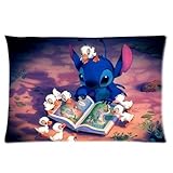Cute Fashion Lilo & Stitch Custom Rectangle Pillowcase Pillow Cases Cover 16x24 (one side) Standard Size