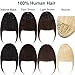 New Fashion Clip in Bangs One Piece Fringe 100% Natural Remy Human Hair Extensions Hairpiece Neat Fringe Hand Tied Thick Straight Bangs with Temple Hair Piece Accessories for Girls (Natural Black)thumb 1