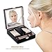 J.Rosée Jewelry Organizer Romantic Gifts Travel Black Leather Jewelry Box Lockable Makeup Storage Case with Mirror